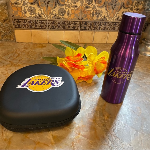 NWOT Los Angeles Lakers Thermos and Zippered Case - Picture 2 of 8